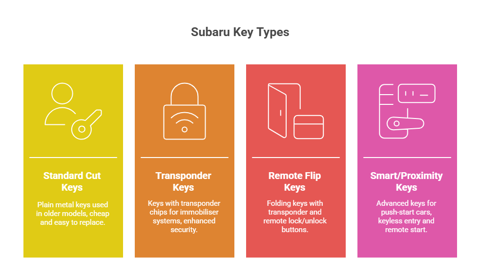 Key Types Used by Subaru in Australia